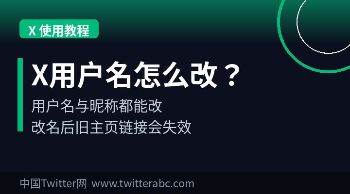 X（Twitter）怎么改用户名？@用户名与昵称修改教程（2026）