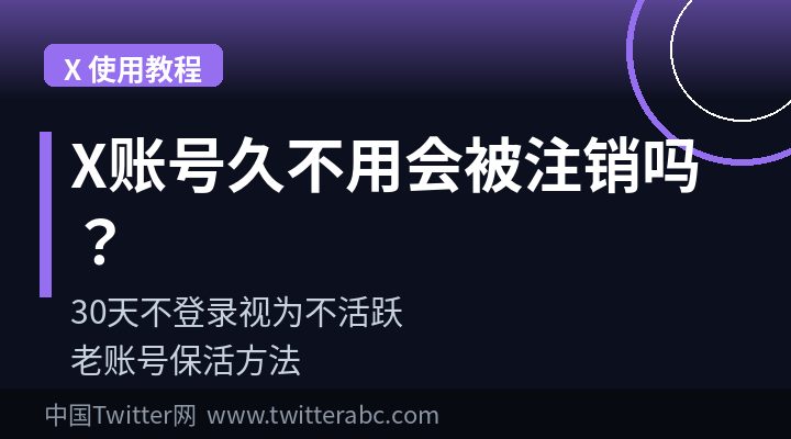 X(Twitter)账号长时间不登录会被注销吗?官方规则解读