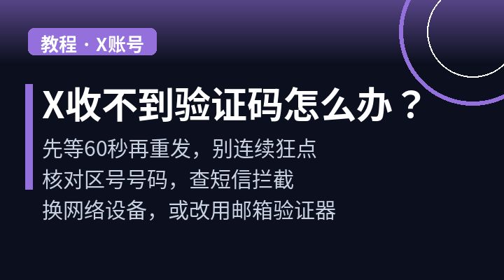 X(Twitter)收不到验证码怎么办